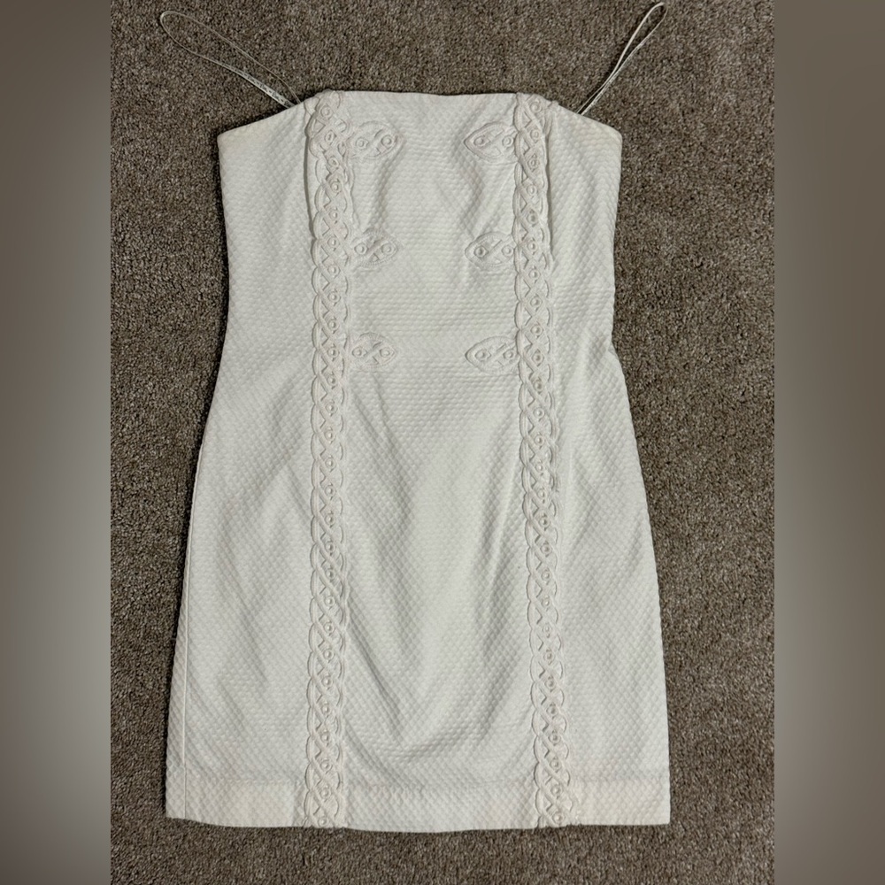 LILLY PULITZER Elegant White Embroidered Lace Dress Women’s Size S